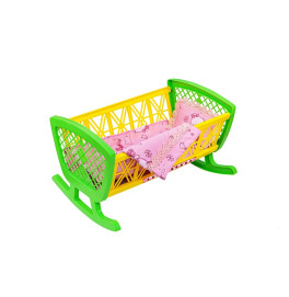 Кровать с постелью 006/1_Green-Yellow