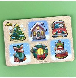 Вкладиш UBEE Зимовий з фоном підказкою 1 з дерева ПСД285