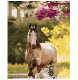 Картина по номерам Stateg Скакун у цветов 40х50 см SY6691 Картина по номерам Stateg Скакун у цветов 40х50 см SY6691