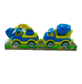 Набор техники Бетономешалка и эксковатор Mini Matiki Бамсик Набор техники Бетономешалка и эксковатор Mini Matiki Бамсик