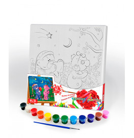 Картина по номерам Danko Toys "Canvas Painting" Мишки 31*31 см PX-05-07