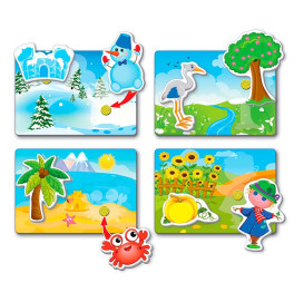 Вжик-вжик Липучки Vladi Toys"Времена года" развивающие