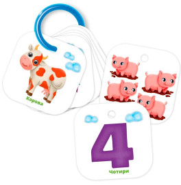 Карточки на кольце Vladi Toys Цифра Ферма развивающие