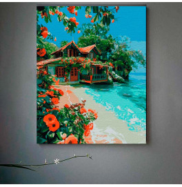 Картина за номерами "Будиночок на узбережжі" ArtCraft 40*50 см