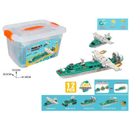 Конструктор транспорт 12 деталей у контейнері магнітний XH8893