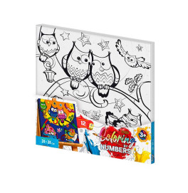 Картина по номерам "Coloring by numbers" Danko Toys Совы на отдыхе 31см*31см