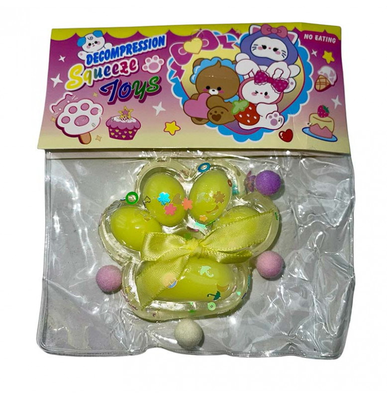 Лапки антистресс прозрачные Paw-1_Yellow