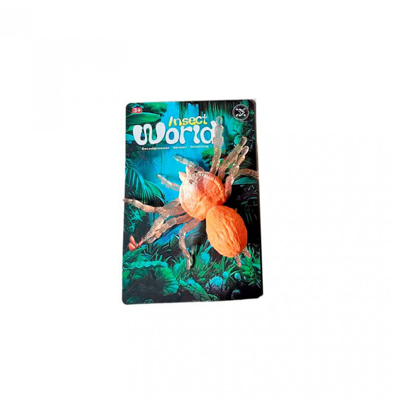 Фигурка насекомого Insect World паук резиновый 139-3_Orange