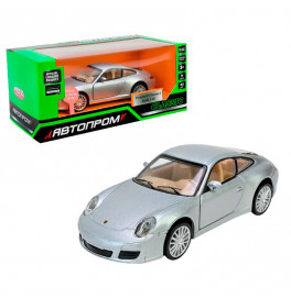 Машинка Автопром Porsche 911 Carrera S 1:32 металлическая со светом и звуком. 68374_Silver