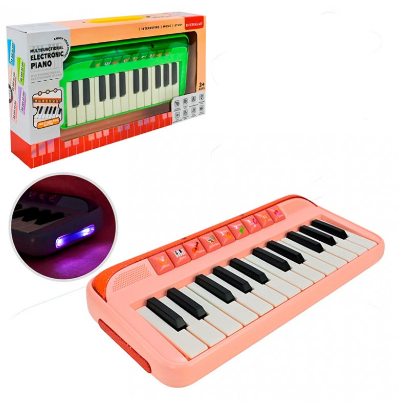 Игрушечное пианино со светом на батарейках 808-25_Pink