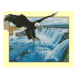 Алмазная картина "Орел и водопад", 40х50 см FT30073