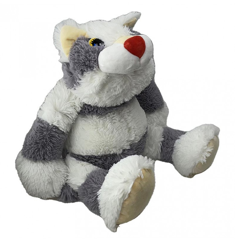 Мягкая игрушка Кот Матвей 50 см 0066_White-Gray