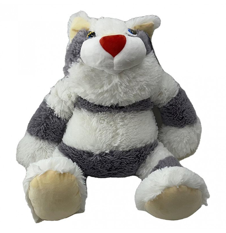 Мягкая игрушка Кот Матвей 50 см 0066_White-Gray