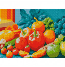 Алмазная картина Strateg Витаминная ассорти 30x40 см FZ3040-17
