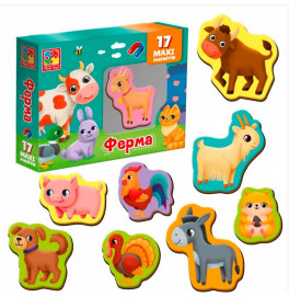 Набір магнітів Vladi Toys "Ферма" 17 елементів VT3106-24
