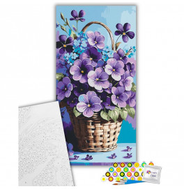 Картина за номерами ArtCraft "Фіалки в кошику" 40x80 см 13089-AC