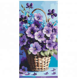 Картина за номерами ArtCraft "Фіалки в кошику" 40x80 см 13089-AC