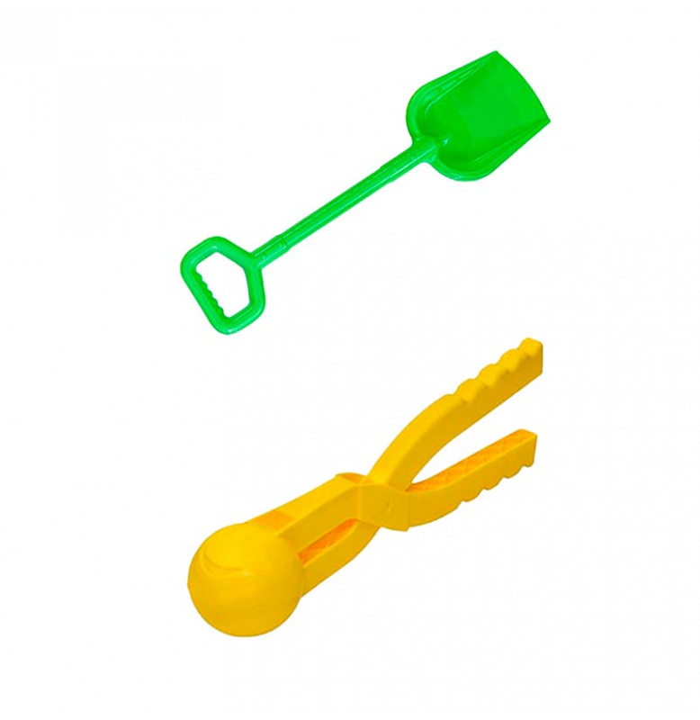 Игровой набор Бамсик Зимние игрушки №2 с лопаткой и снежоклипом 118/7_Green-Yellow
