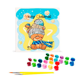 Картина по номерам "Рождественский мишка" 30*30 см 15552-AC Картина по номерам "Рождественский мишка" 30*30 см 15552-AC