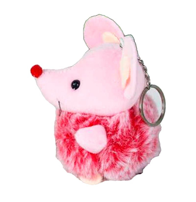 М'яка миша-брелок розмір 10 см X191_Pink-Red