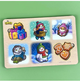 Вкладиш UBEE Зимовий з фоном підказкою 2 з дерева ПСД286