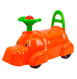 Машинка-каталка Технок розовый бегемотик 3664_Orange