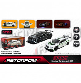 Машинка Автопром Bentley Continental GT3 металлическая со светом и звуком. 68353