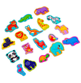 Набор магнитов Vladi Toys Зоопарк 18 животных магнитов