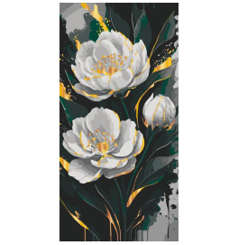 Картина за номерами Art Craft "Золото півоній" з метал. фарбами 40x80 см 13159-AC