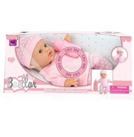 Лялька пупс 30 см інтерактивний зі звуками плачу та пляшечкою для годування 15499