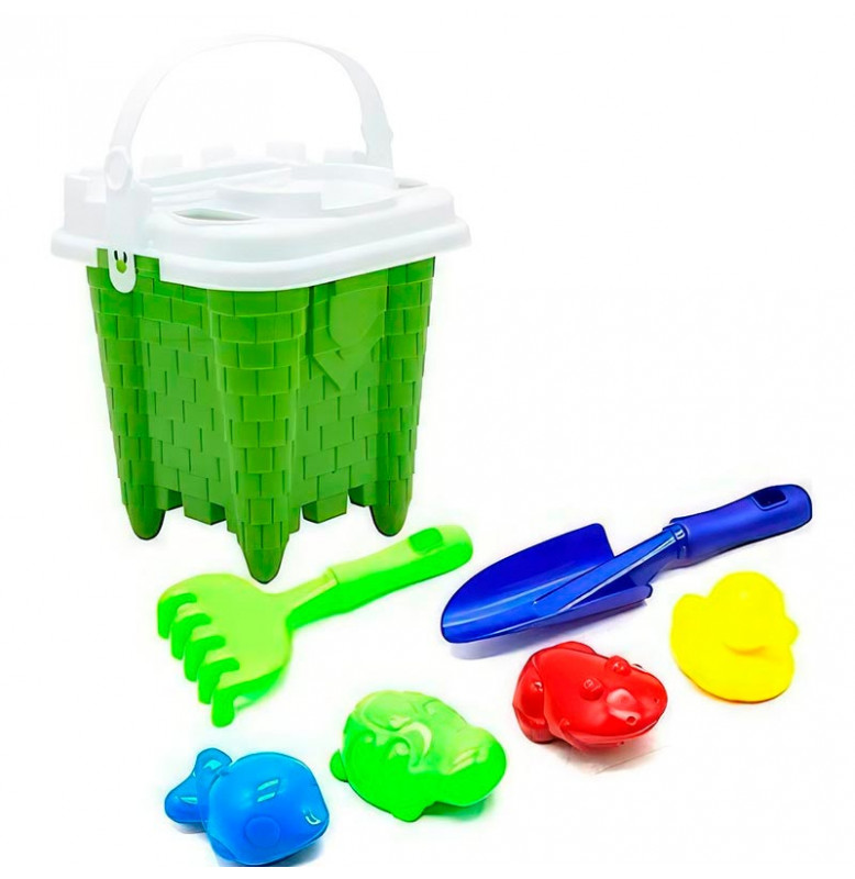 Ведро №5 и лопата грабли водяные Бамсик 1265_Green