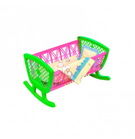 Кровать с постелью 006/1_Green-Pink