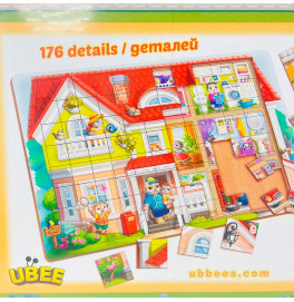 Пазл-вкладыш UBEE Кошачий дом летний из дерева ПСД273