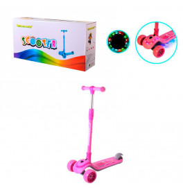 Самокат детский 3 колеса PU 110*50 мм со светом SC21013_Pink