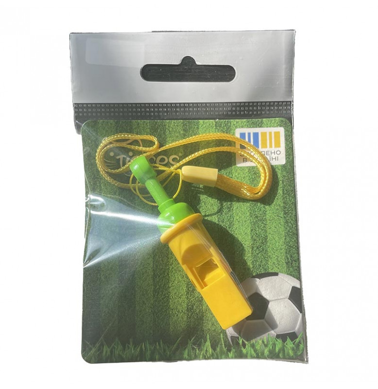 Свисток Tigres спортивний з ремінцем 39942_Green-Yellow