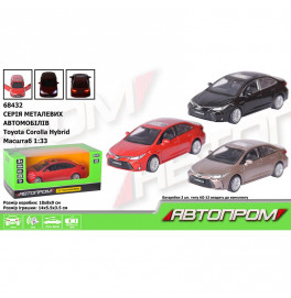Машинка Автопром Toyota Corolla Hybrid металлическая со светом и звуком 68432
