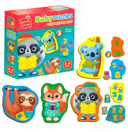 Игра развивающая Vladi Toys Животные Игрушки пазлы картонные с игрой VT1722-27