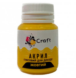 Краска акрил глянец для декора "Желтый" AG-7550