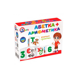 Кубики Технок "Азбука+арифметика" 12 кубиков