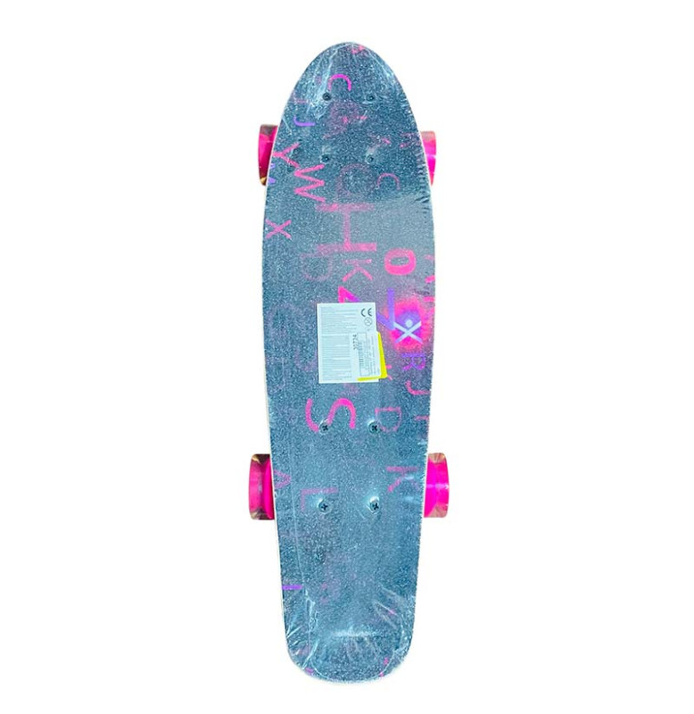 Лонгборд 22" MIX 2 кольори, колеса PU зі світлом LB21001_Pink