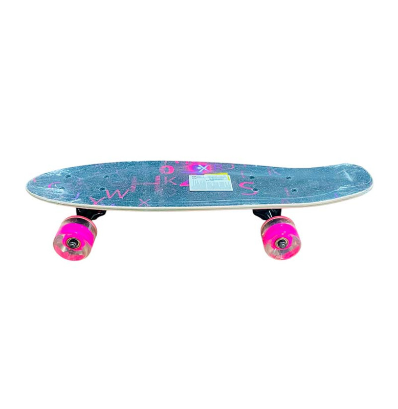 Лонгборд 22" MIX 2 кольори, колеса PU зі світлом LB21001_Pink