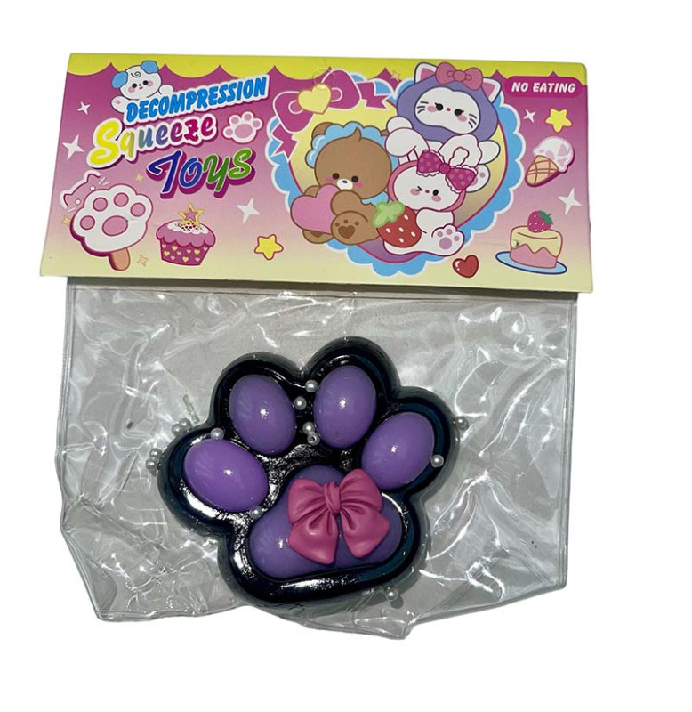 Лапки антистрес чорні Бантик Paw-3_Violet