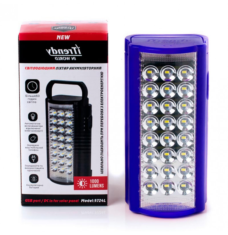 Фонарь iTrendy переносной светодиодный 24 LED с повербанком 4000 mAh 5724L_Blue