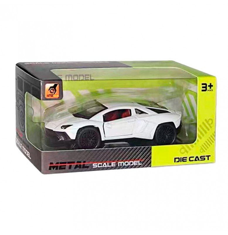 Машинка спортивная SCALE MODEL металлическая 3651A_White