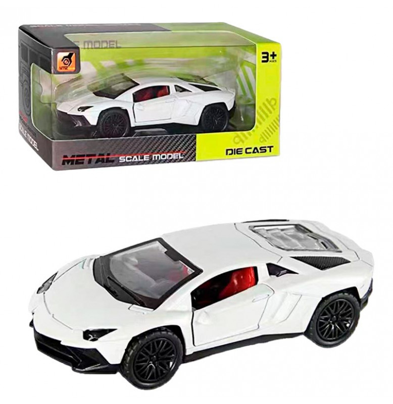 Машинка спортивная SCALE MODEL металлическая 3651A_White