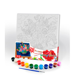 Картина по номерам Danko Toys "Canvas Painting" букет 31x31 см
