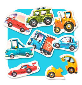 Пазлы 8 в 1 "Машинки" CUBIKA из дерева