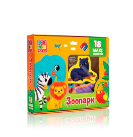 Набор магнитов Vladi Toys Зоопарк 18 животных магнитов
