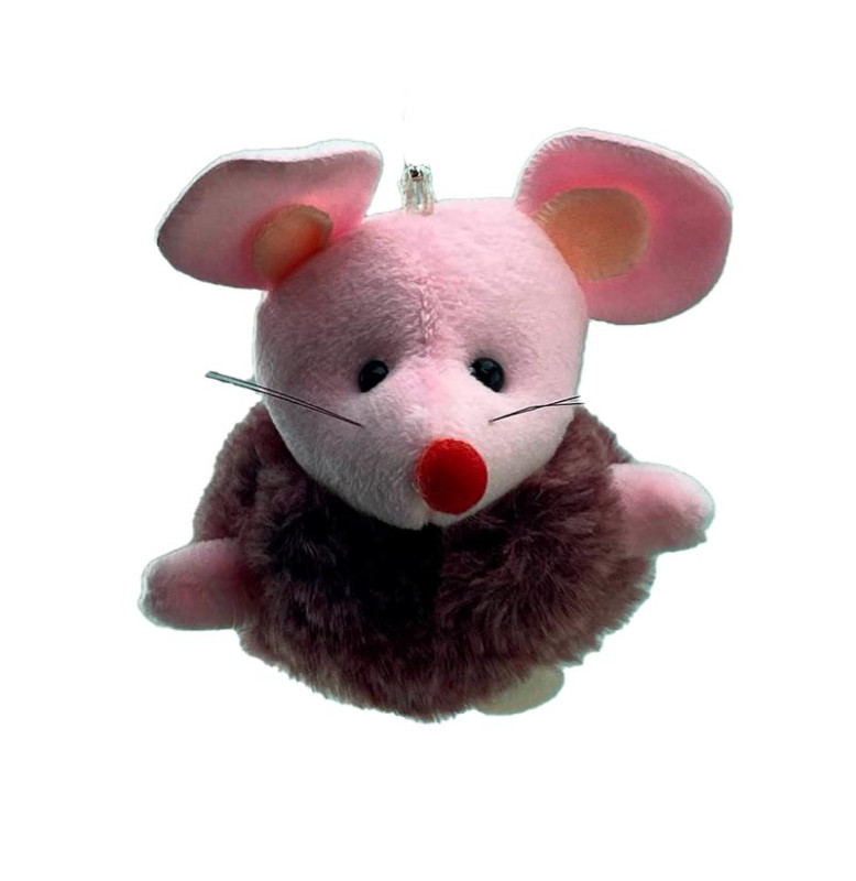 М'яка миша-брелок розмір 10 см X191_Pink-Gray