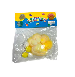 Лапка антистресс желто-белая st-53